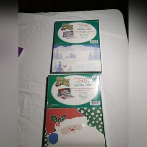 2 Z GRAFIX Holiday Papers Greeting Card Sets Jolly Santa & Winter Twilight